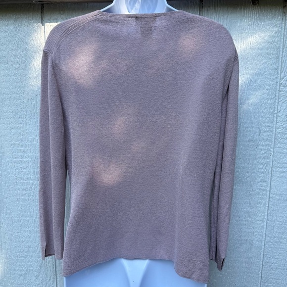 Sigrid Olsen Sport Women’s Beige Knit Cardigan V-Neck 3/4 Sleeve Sweater M - Picture 4 of 5